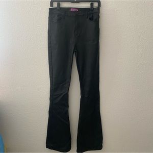 Edikted Luna Faux Leather Flare Jeans